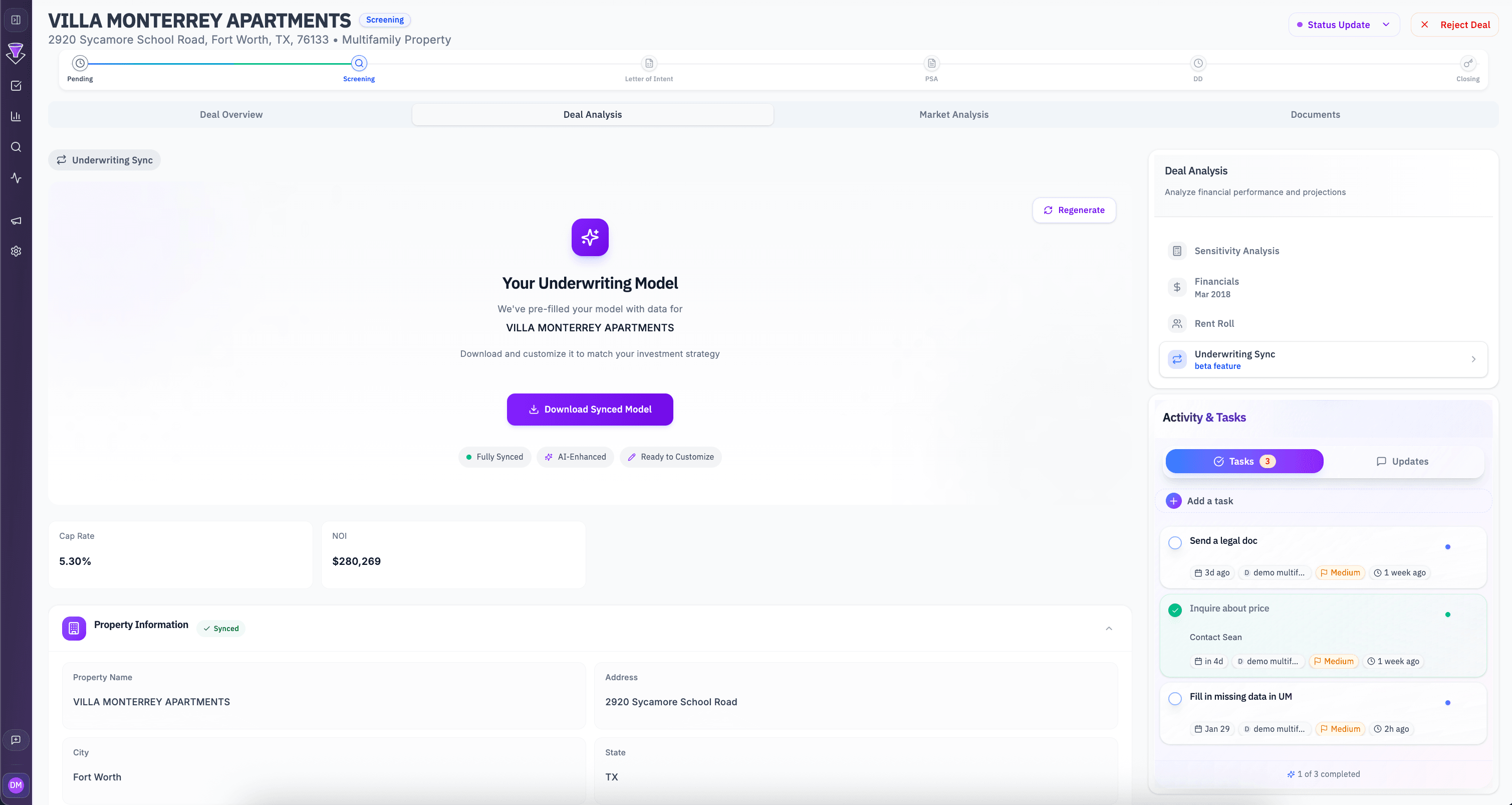 Export underwriting models to Excel